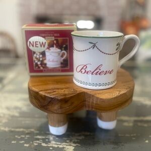 Spode Christmas Tree Mug Cup
"BELIEVE" Made in England 10 oz
New in Box